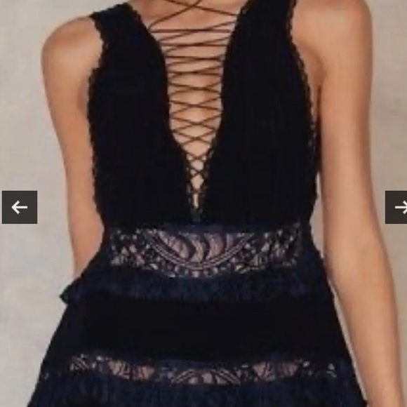 Cocktail Lace-Up Mini Dress Witch Whimsigoth LBD Romantic Lola Rose Sexy Lace - Picture 2 of 13